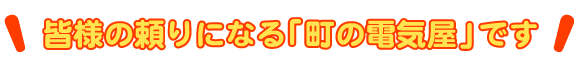 皆様の頼りになる電気屋です